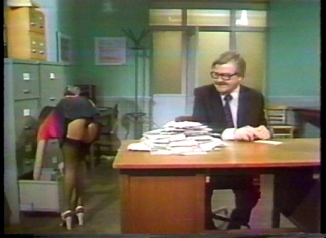 benny hill girl bends over