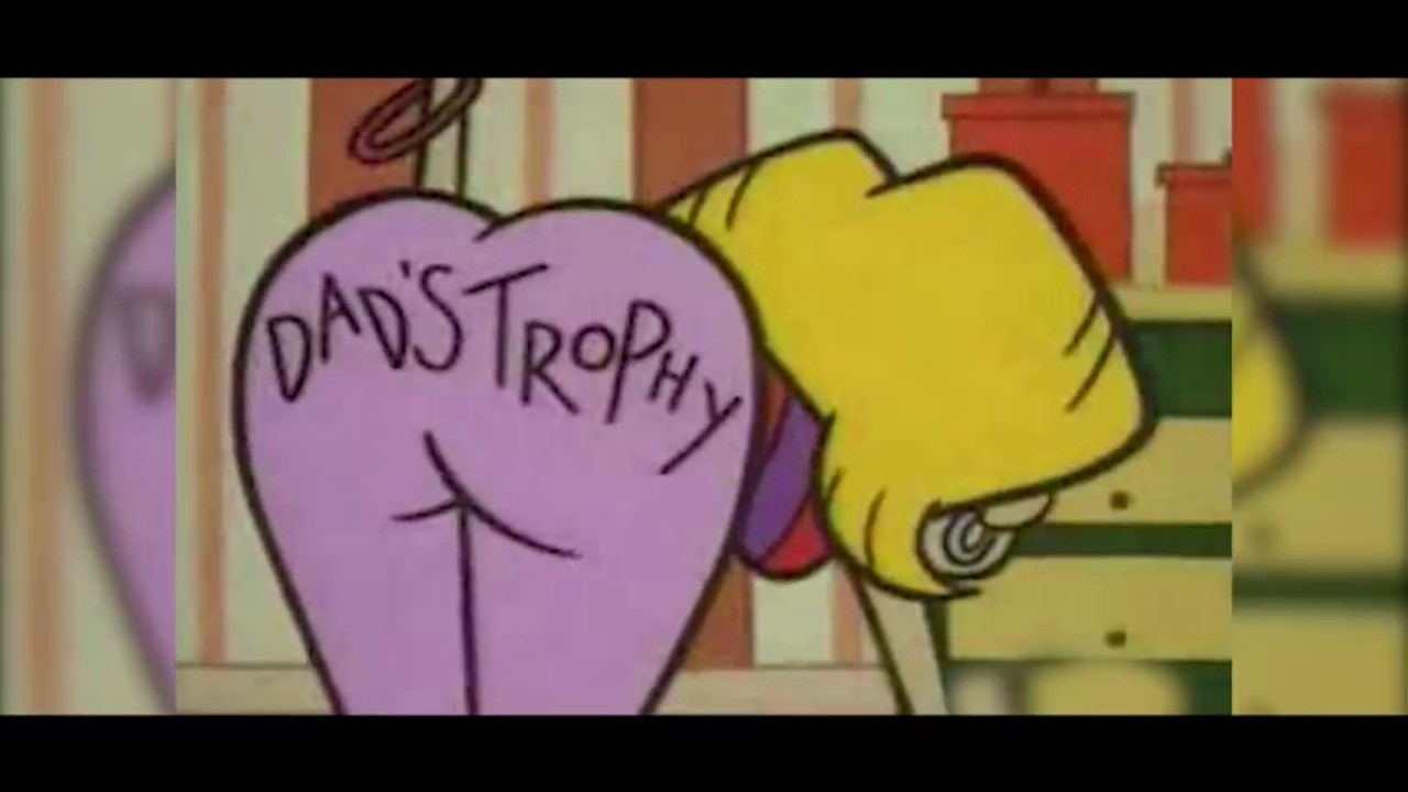 dads tropy bends over