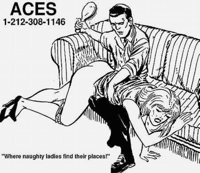 aces OTK with hairbrush on sofa, two marvel comics characters