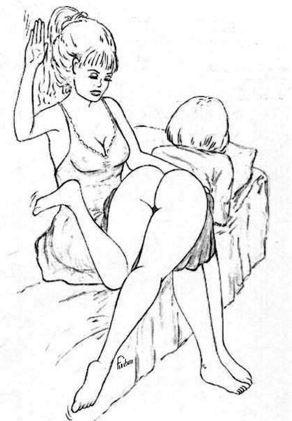 f/f spanking on sofa