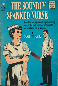 fake romance comic book with spanked nurse