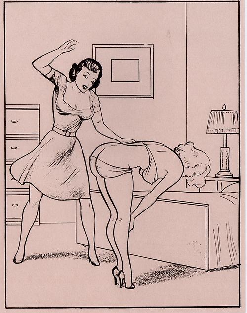 old 50's girl/girl bondage spanking