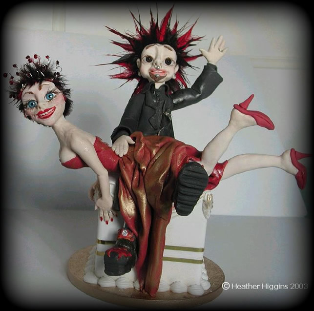 spanking punk couple caketopper