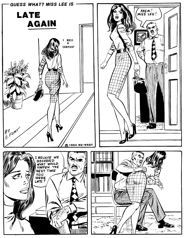 miss lee is late again page 1 secretary spanked for lateness