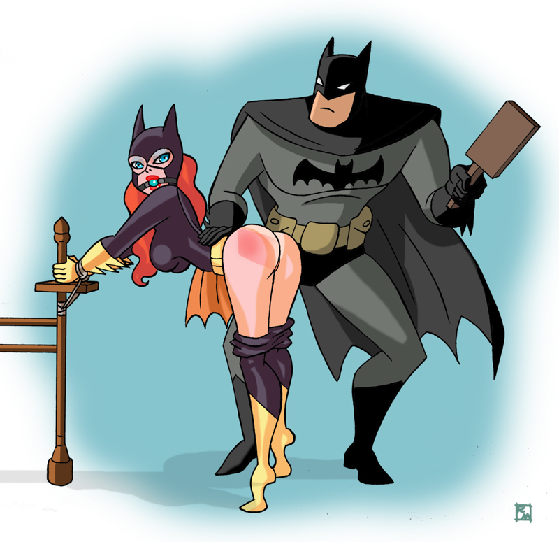 Batgirl spanked by Batman