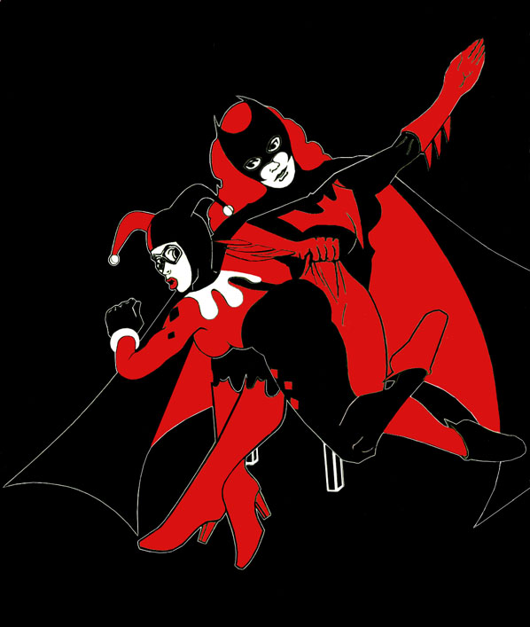 batwoman spanks harley quinn