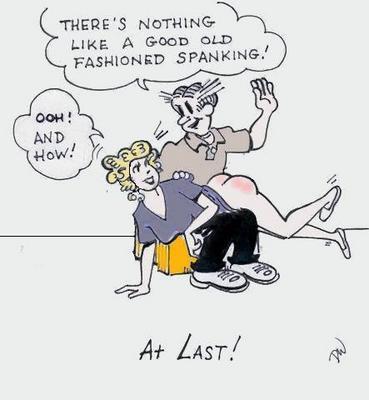 Dagwood spanks Blondie