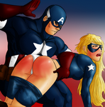 captain america spanks star girl