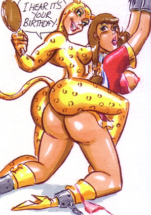 cheetah spanks mary marvel by joe gravel