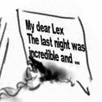 the note that leads to lois getting spanked by revealing her night of passion with Lex