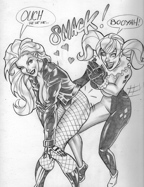 harley quinn spanks black canary aaron yu