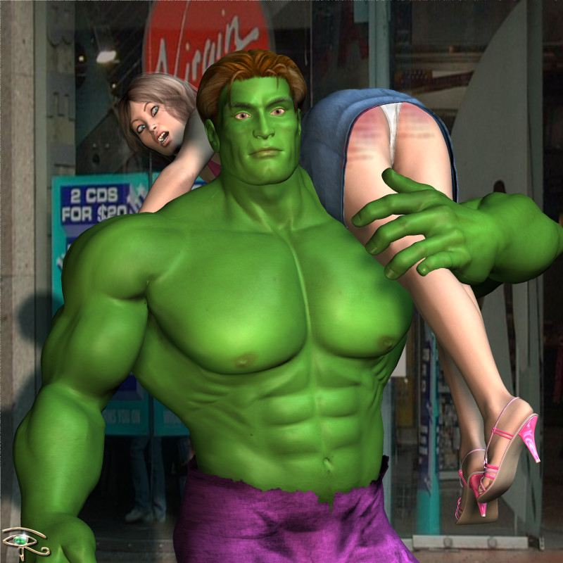 the hulk carries off a recently-spanked girl