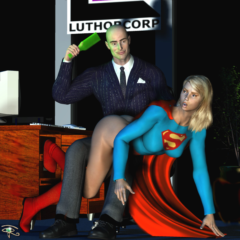 lex luthor spanks supergirl with a kryptonite paddle
