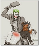 joker spanks batgirl with paddle