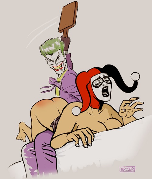 joker spanks harley quinn with paddle by mr jer