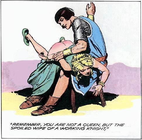 Prince Valiant spanks Aleta, altered by Funbun