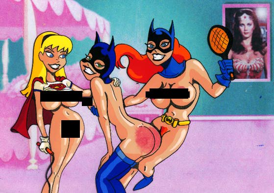 batgirl and supergirl spank catwoman