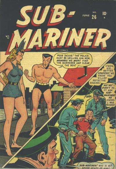 cover of sub-mariner #26, featuring namor and namora