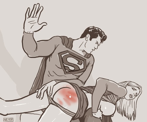 superman spanks supergirl art by mr jer