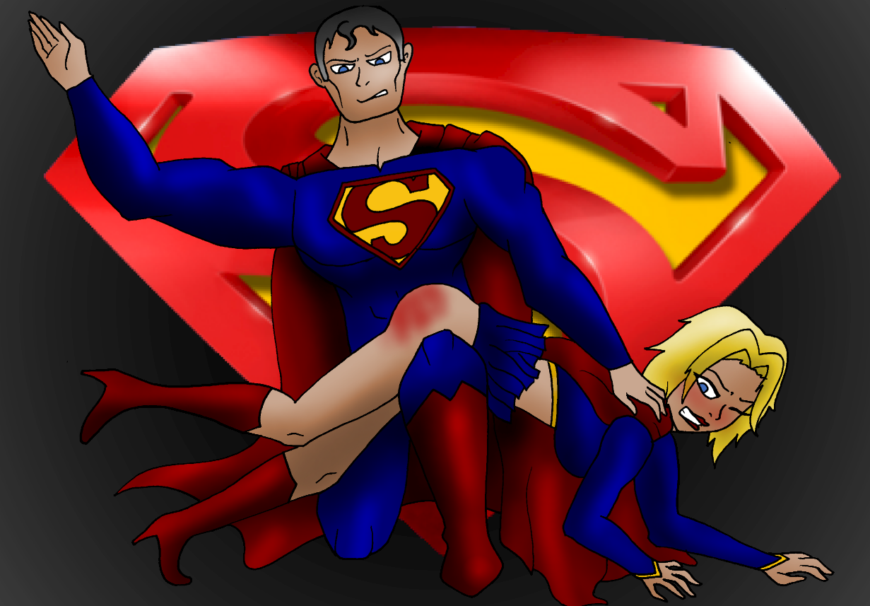 superman spanks supergirl art by mr jer