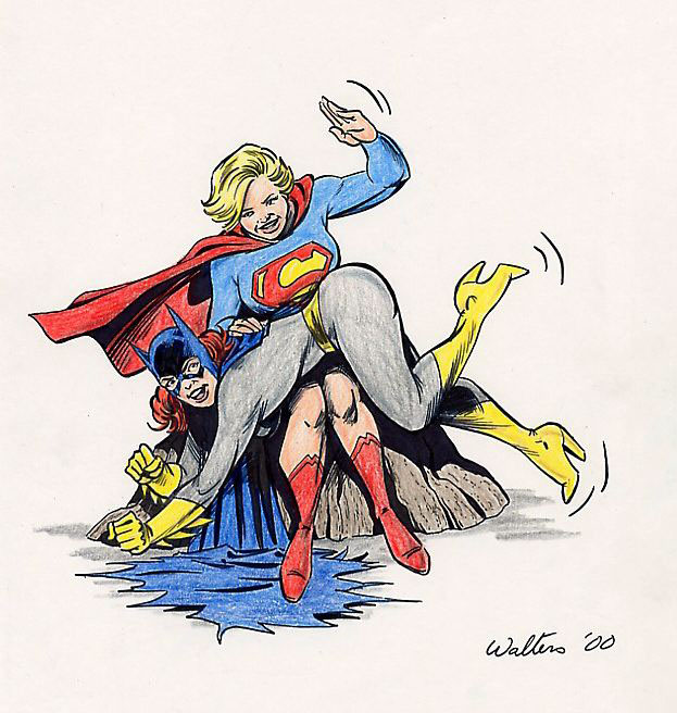 supergirl spanks batgirl