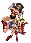 wonder woman spanks supergirl