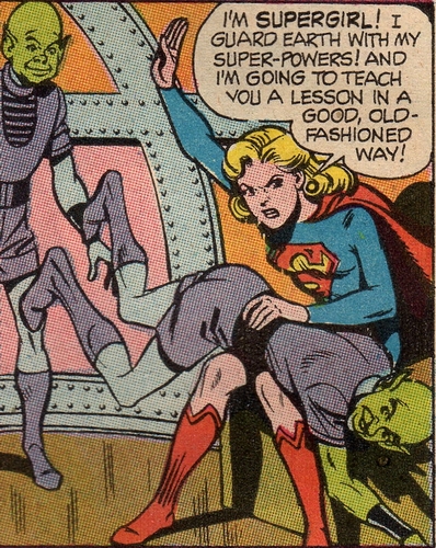 supergirl spanks alien brat