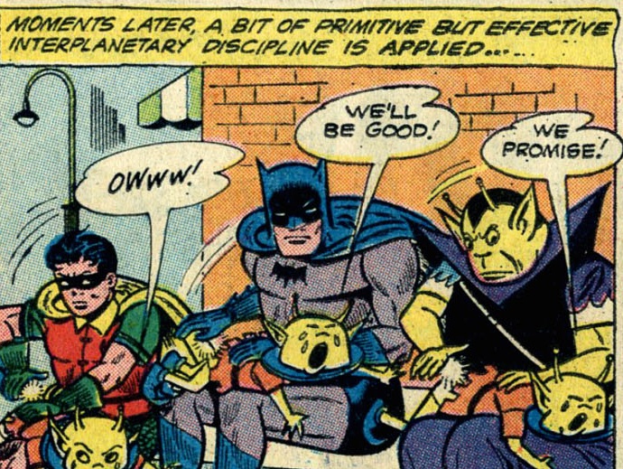 students get spanked by batman, robin, and alien teacher