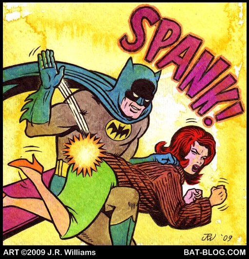 Batman spanking Playgirl enhanced by J. R. Williams