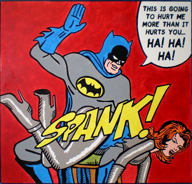 batman spanks catwoman substituted for marcia monroe by len komanac