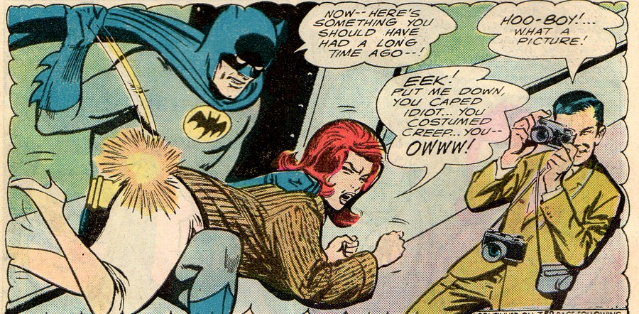 Batman spanking Playgirl from reprint