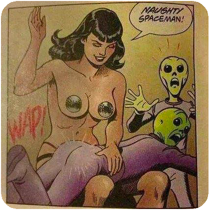 bettie page spanks two aliens