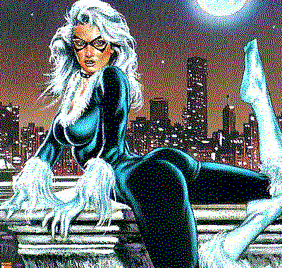drawing of black cat not from comic book but very spankably posed