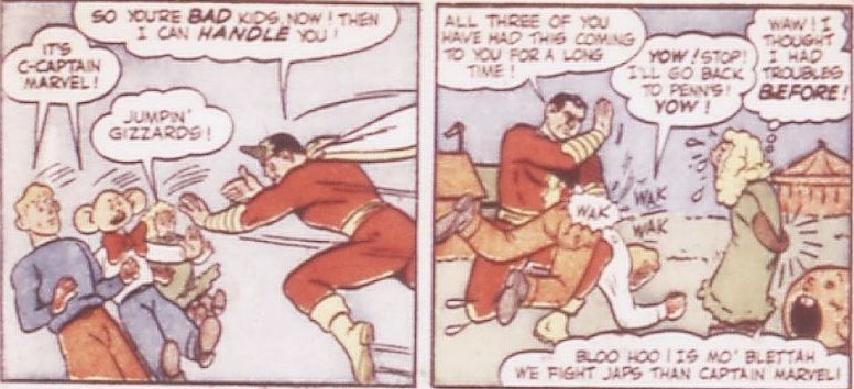 capt marvel spanks three comics characters