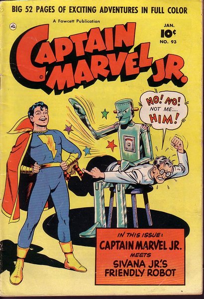 sivana spanked by own robot while captain marvel jr watches