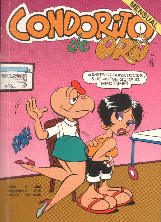 condorito spanks a sexy young woman ostensibly to cure her hiccups