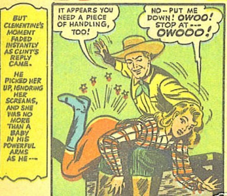 cowboy spanks girl from cowboy love comic book