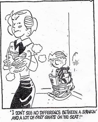 Dennis the Menace comic strip spanking