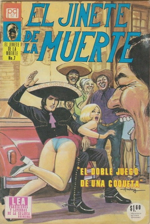 spanking on cover of el jinete del diablo #7
