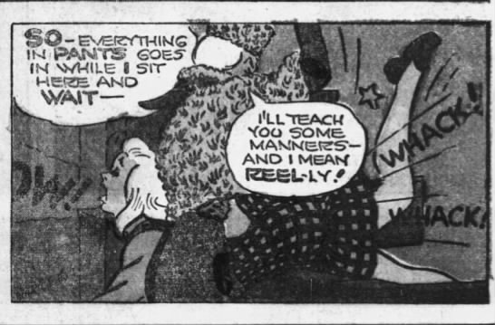 lena pry spanks jane arden's receptionist in the jane arden comic strip