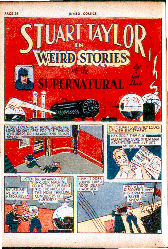 splash page from stuart taylor in jumbo comics #17