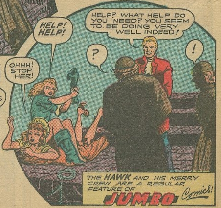 strange f/f spanking with boot in Hawk from jumbo comics #82
