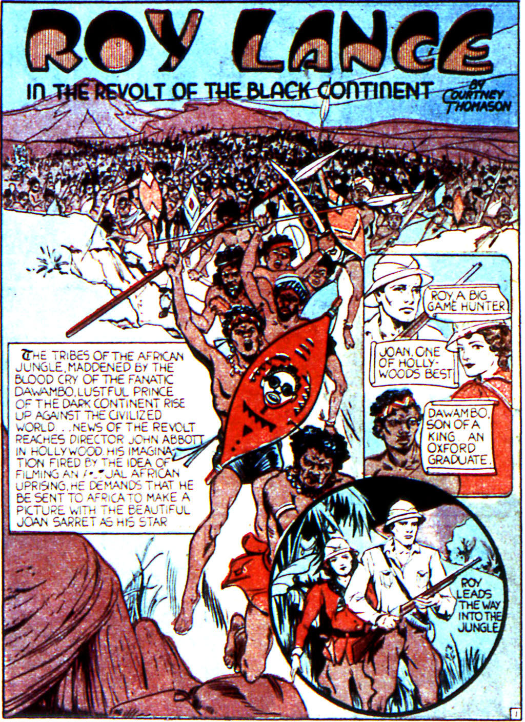 splash page of roy lance from jungle comics #2