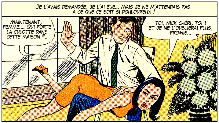 french version of Just Married #53 spanking panel