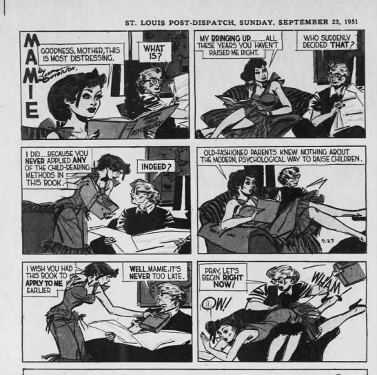 mamie gets spanked by her mother in the mamie strip september 31, 1951