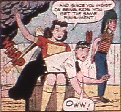 spanking panel with Mary Marvel and Stinky