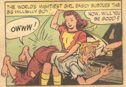 mary marvel spanks bad boy