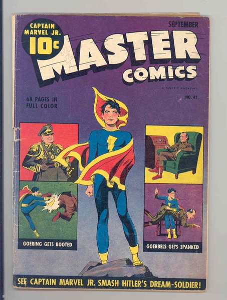 spanking from cover of Master Comics #42