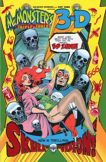 front cover of mr. monster's triple threat 3-D