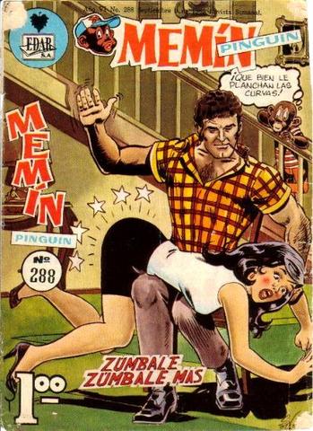 cover of memin pinguin featuring a man spanking a woman